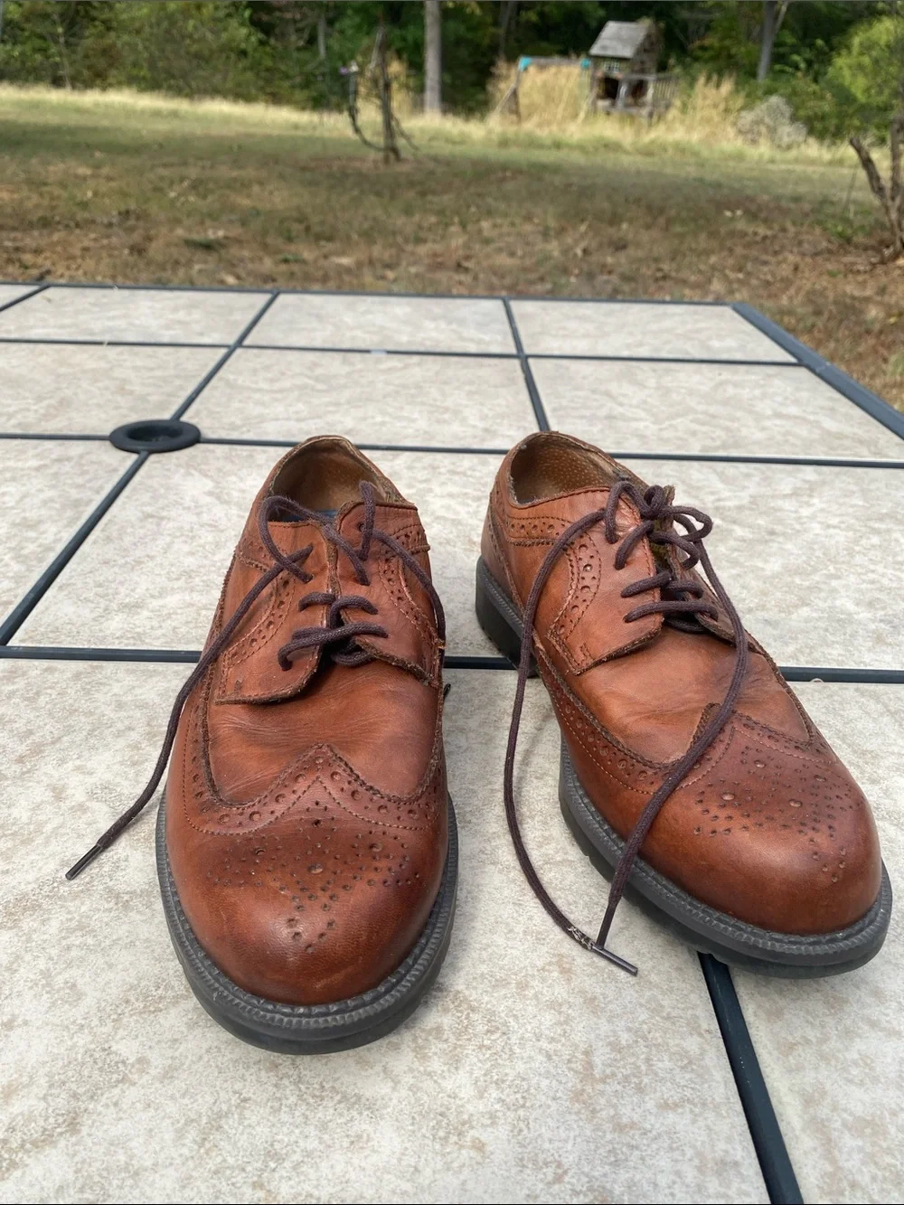 Dockers Leather Wingtip Brogue Shoes Size 8.5 M
